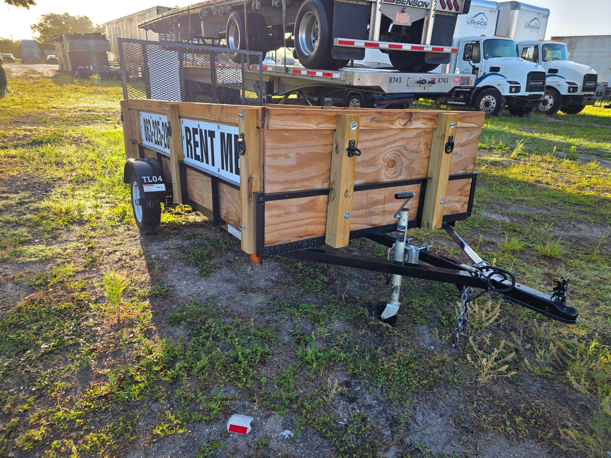 Utility trailer available for rent